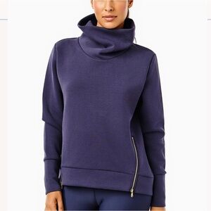 NWT Addison Bay Polished Double Knit Quarter Zip Pullover Womens Large | Navy